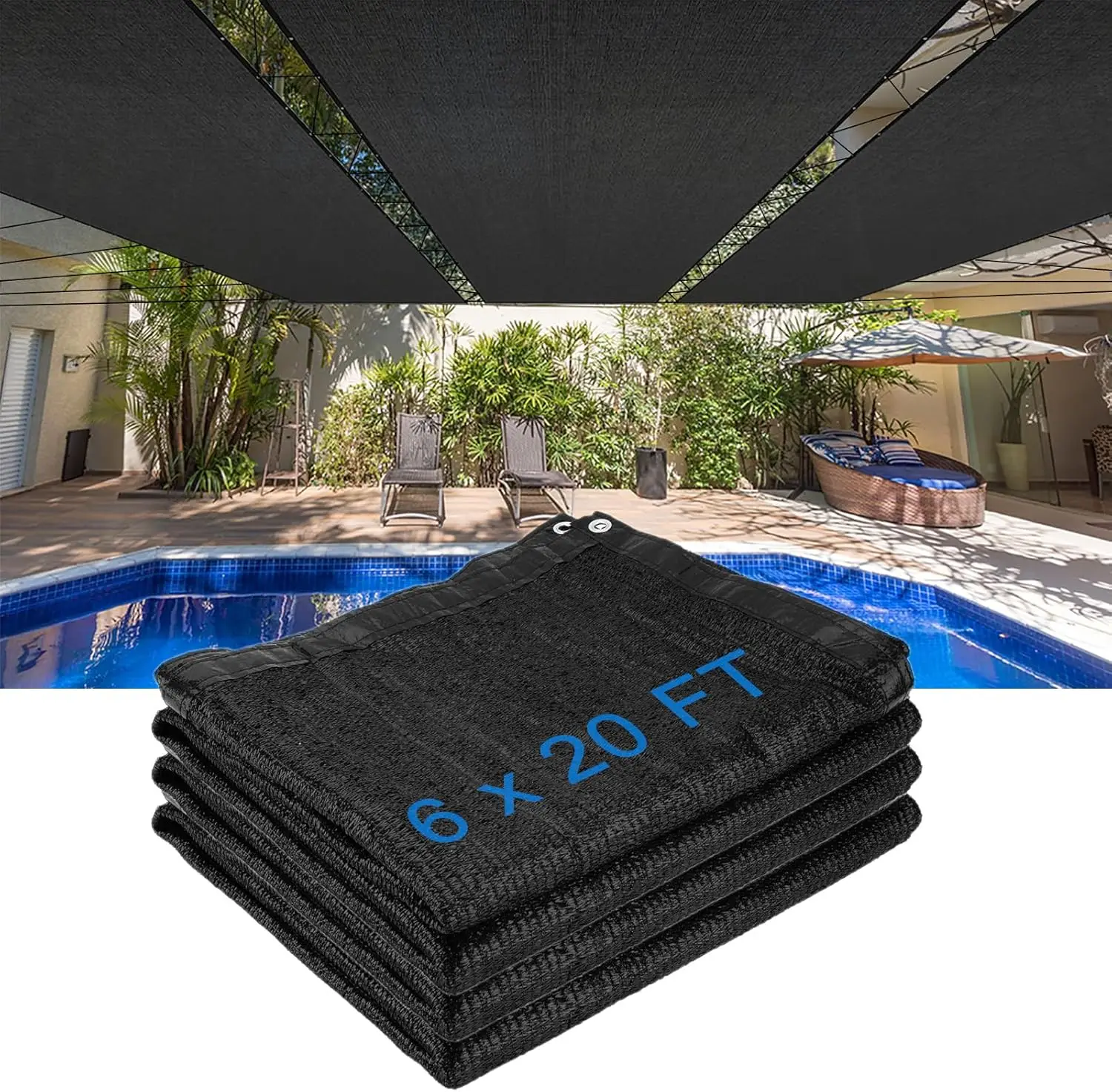 80% Shade Cloth - 6 x 20 ft Black Garden Sunblock Shade Net with Reinforced Grommets
80% Shade Cloth - 6 x 20 ft Black Garden Sunblock Shade Net with Reinforced Grommets