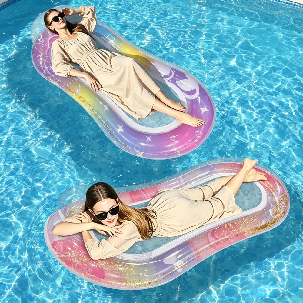1pc PVC Inflatable Pool Float Lounge with Mesh, Butterfly Glitter Floating Water Raft, Summer Vacation Pool Accessories
1pc PVC Inflatable Pool Float Lounge with Mesh, Butterfly Glitter Floating Water Raft, Summer Vacation Pool Accessories
