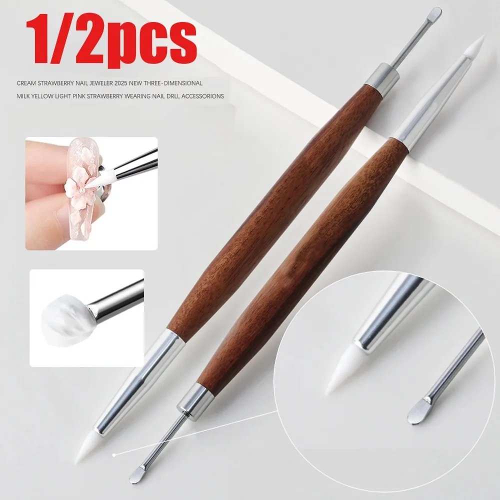 1/2pcs Wooden Double Head Nail Art Brush Silicone Carving Pen Nail Supplies Carving Flower Painting Pen for Nail Art Tool Extend
1/2pcs Wooden Double Head Nail Art Brush Silicone Carving Pen Nail Supplies Carving Flower Painting Pen for Nail Art Tool Extend