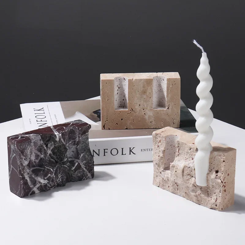 Natural Marble Stone Candle Holder Vintage Travertine Candlesticks for Candles Home Decorations
Natural Marble Stone Candle Holder Vintage Travertine Candlesticks for Candles Home Decorations