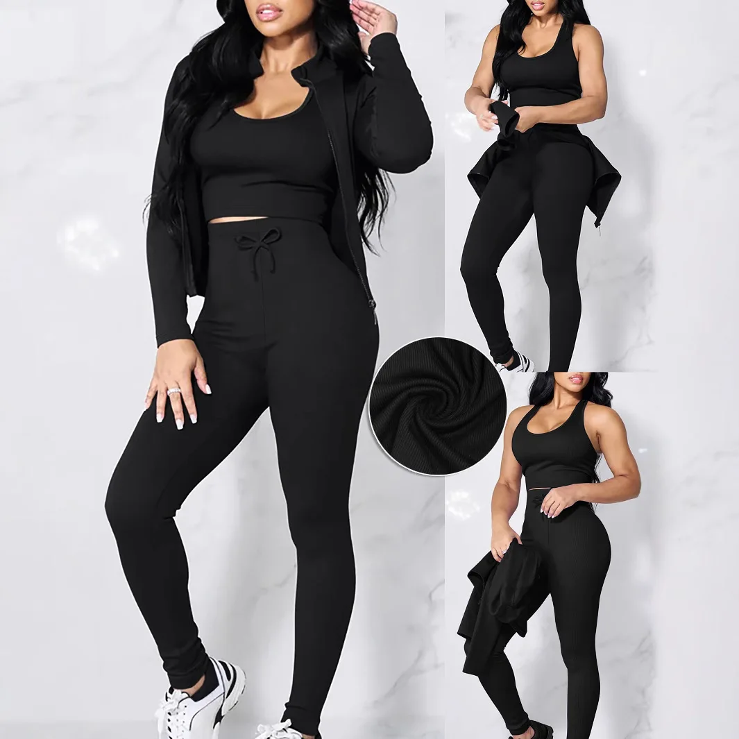 Women's Fashion Casual Vest, Long Sleeved Jacket with Zipper, Long Pants, Three Piece Set
Women's Fashion Casual Vest, Long Sleeved Jacket with Zipper, Long Pants, Three Piece Set
