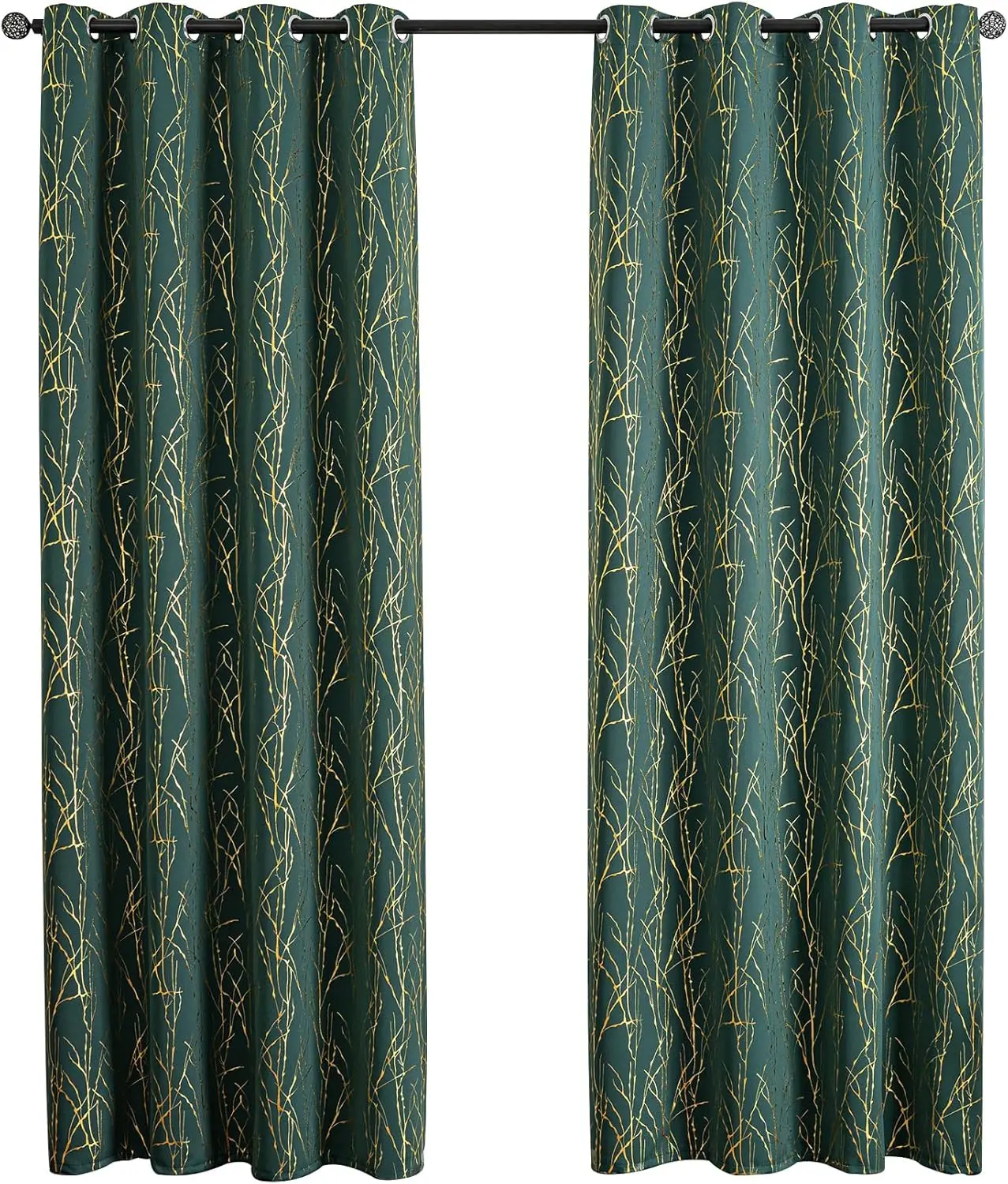 Grommets Blackout Long Window Curtains Green Gold-52W*84L 2PCS Drapes for Bedroom
Grommets Blackout Long Window Curtains Green Gold-52W*84L 2PCS Drapes for Bedroom