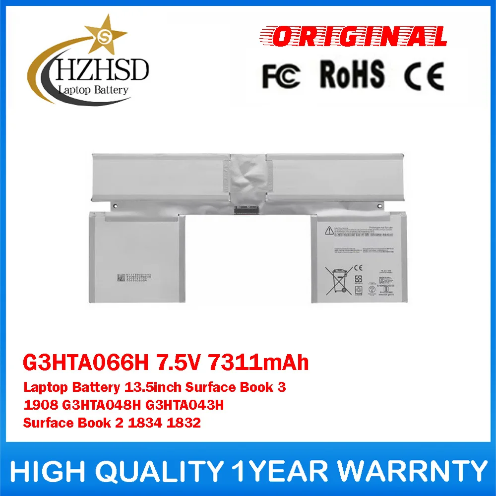 G3HTA066H 7.5V 7311mAh Genuine Original Laptop Battery For Microsoft 13.5inch Surface Book3 1908 G3HTA048H G3HTA043H Book2 1834
G3HTA066H 7.5V 7311mAh Genuine Original Laptop Battery For Microsoft 13.5inch Surface Book3 1908 G3HTA048H G3HTA043H Book2 1834