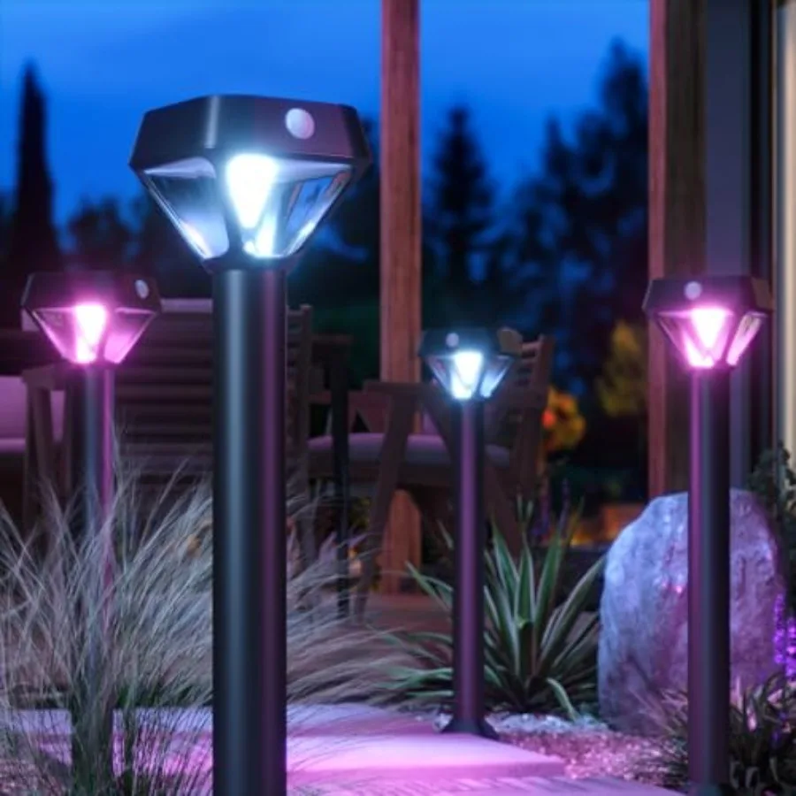 Smart Solar Pathway Lights, 150LM Motion Sensor Outdoor Lights, APP Control RGBCW Color Changing, IP65 Waterproof, Works with A
Smart Solar Pathway Lights, 150LM Motion Sensor Outdoor Lights, APP Control RGBCW Color Changing, IP65 Waterproof, Works with A