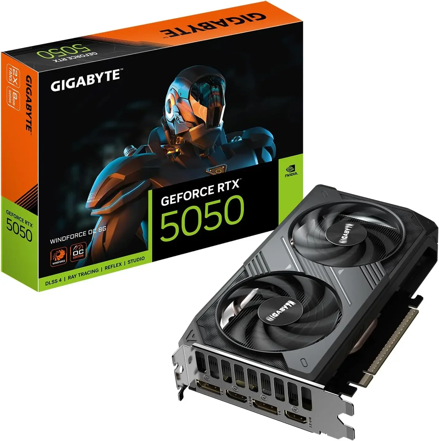 GeForce RTX 5050 WINDFORCE OC 8G Graphics Card, 8GB 128-bit GDDR6, PCIe 5.0, WINDFORCE Cooling System, GV-N5050WF2OC-8GD Video C
GeForce RTX 5050 WINDFORCE OC 8G Graphics Card, 8GB 128-bit GDDR6, PCIe 5.0, WINDFORCE Cooling System, GV-N5050WF2OC-8GD Video C