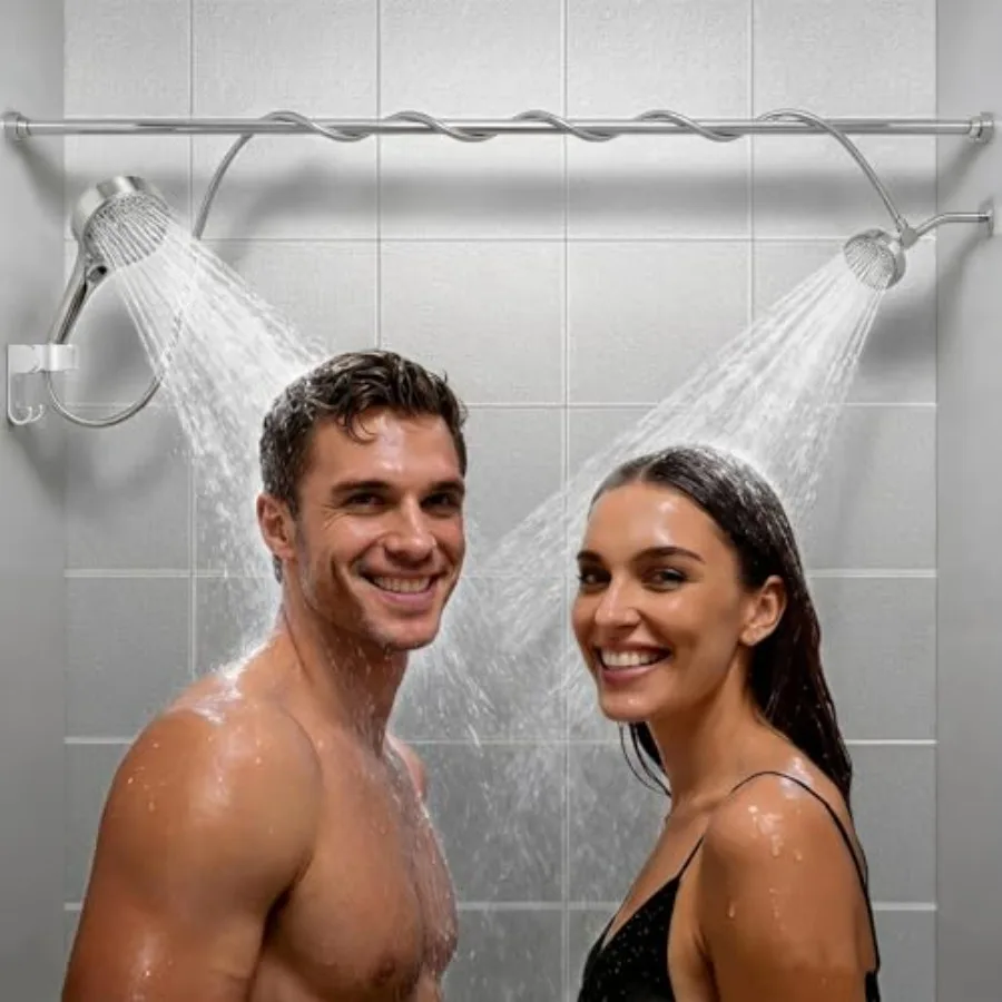 Dual Shower Head with Handheld for Couples: High Pressure Double Shower Heads for Two People - Adjustable Two Showerhead System
Dual Shower Head with Handheld for Couples: High Pressure Double Shower Heads for Two People - Adjustable Two Showerhead System