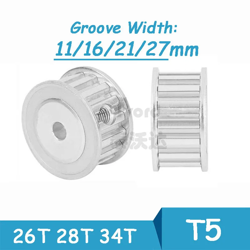 1pcs T5 AF Timing Pulley Aluminum Alloy 26T 28T 34T Teeth Synchronous Wheel Belt Width 10/15/20/25mm Bore 5mm-20mm Pitch 5mm
1pcs T5 AF Timing Pulley Aluminum Alloy 26T 28T 34T Teeth Synchronous Wheel Belt Width 10/15/20/25mm Bore 5mm-20mm Pitch 5mm