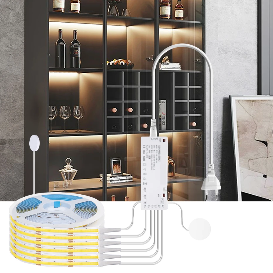 COB LED Lights Strip Under Closet Lamp Tape DC24V Led Cabinet Light Hand Sensor Penetrable Dimmer Switch with EU/US/AU/UK Plug
COB LED Lights Strip Under Closet Lamp Tape DC24V Led Cabinet Light Hand Sensor Penetrable Dimmer Switch with EU/US/AU/UK Plug