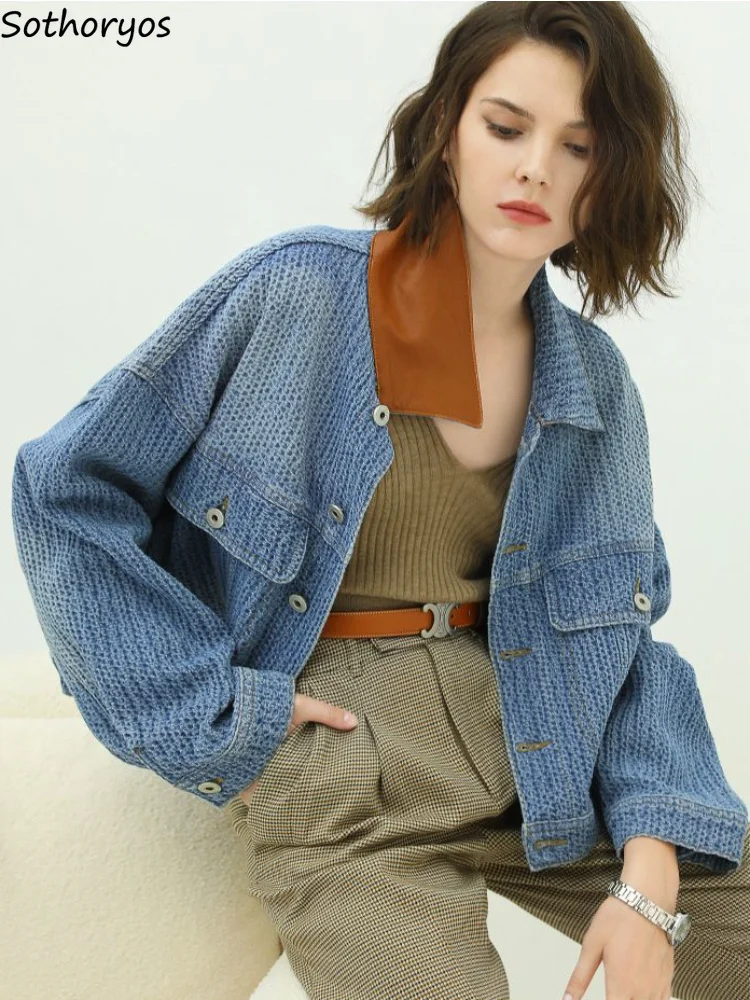 Jackets Women Patchwork Denim Daily Designer Vintage Students Trendy All-match Autumn Simple Korean Style Casual Harajuku Chic
Jackets Women Patchwork Denim Daily Designer Vintage Students Trendy All-match Autumn Simple Korean Style Casual Harajuku Chic