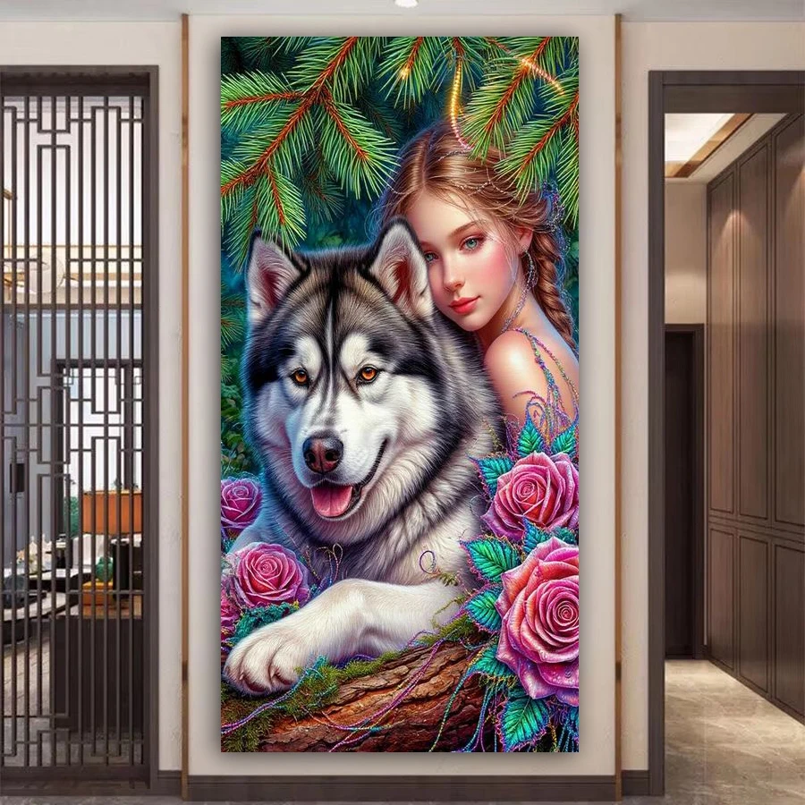 Beautiful Woman and Wolf Diy Diamond Arts For Adults Painting Kits Large Size Animals Rose Full Mosaic Embroidery Picture
Beautiful Woman and Wolf Diy Diamond Arts For Adults Painting Kits Large Size Animals Rose Full Mosaic Embroidery Picture