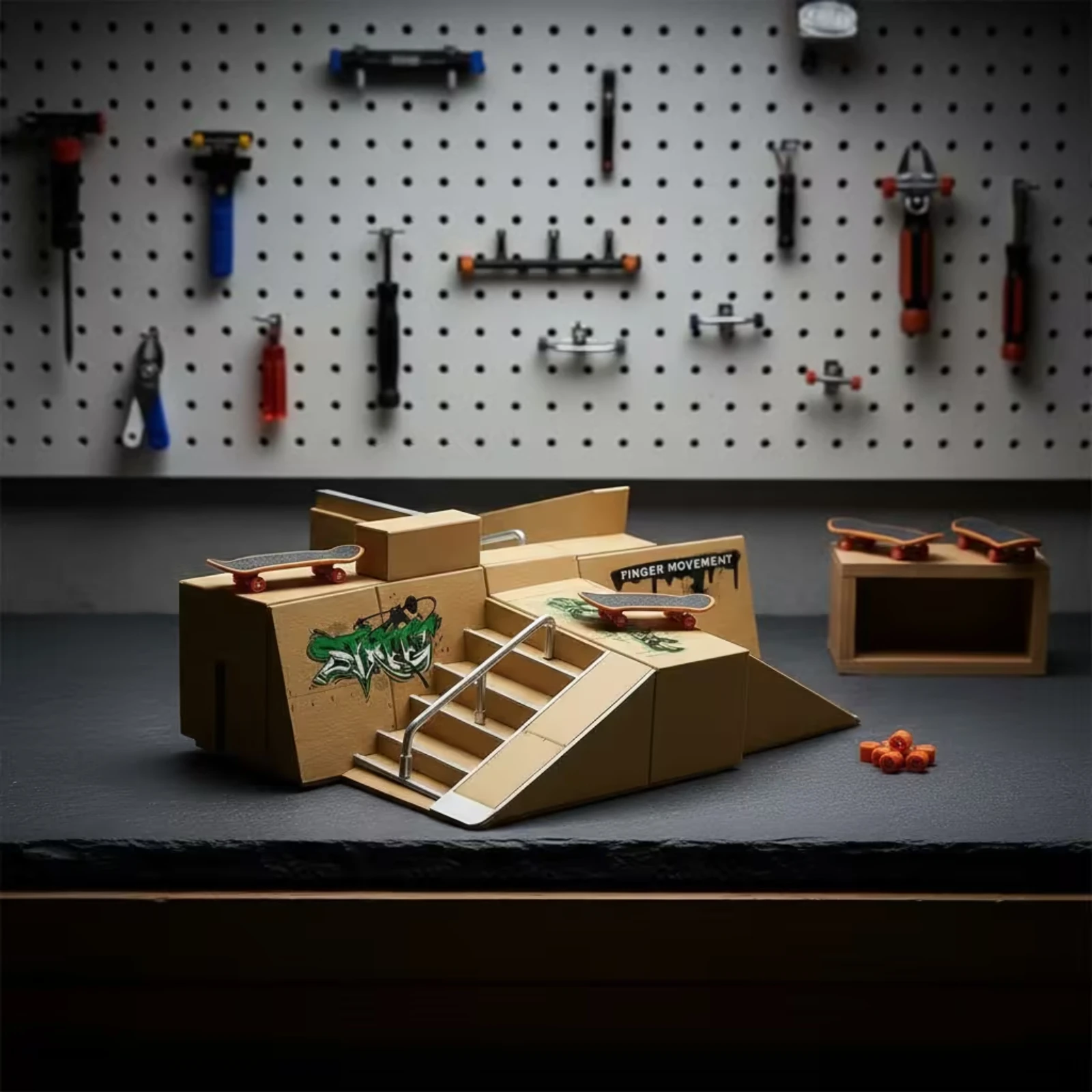 Finger Skateboard Training Park Faux Wood Grain Miniature Sports Set
Finger Skateboard Training Park Faux Wood Grain Miniature Sports Set