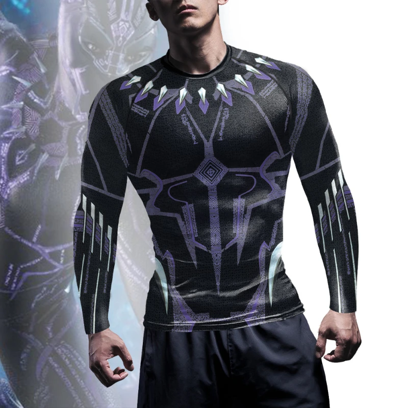 Marvel Black Panther Superhero Cosplay Costume Compression Shirts for Men Halloween Party Bodybuilding Skinny Long Sleeve Tops
Marvel Black Panther Superhero Cosplay Costume Compression Shirts for Men Halloween Party Bodybuilding Skinny Long Sleeve Tops