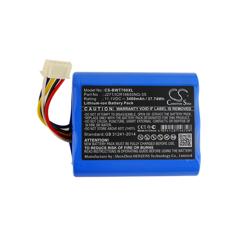 GreenBatteryPower CameronSino 3400mAh 11.1V 37.74Wh Speaker Li-ion Battery for Bowers & Wilkins J271/ICR18650NQ-3S,T7
GreenBatteryPower CameronSino 3400mAh 11.1V 37.74Wh Speaker Li-ion Battery for Bowers & Wilkins J271/ICR18650NQ-3S,T7