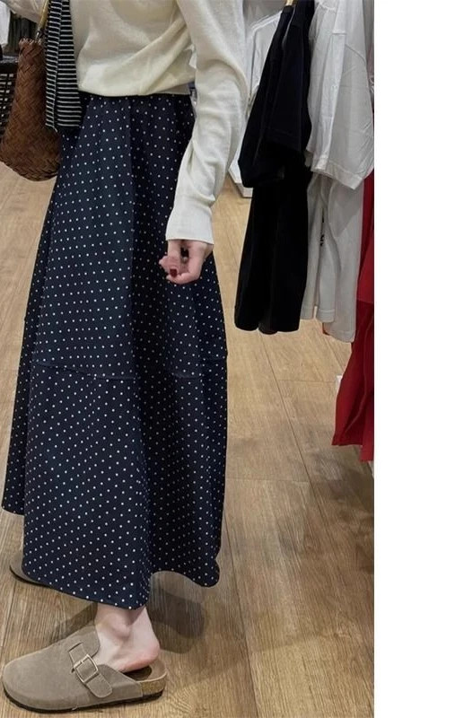 Wave Point Half Length Skirt for Women 2025 New Look Slimming Half Length Skirt with High Waist Splicing A-line Skirt 
Wave Point Half Length Skirt for Women 2025 New Look Slimming Half Length Skirt with High Waist Splicing A-line Skirt