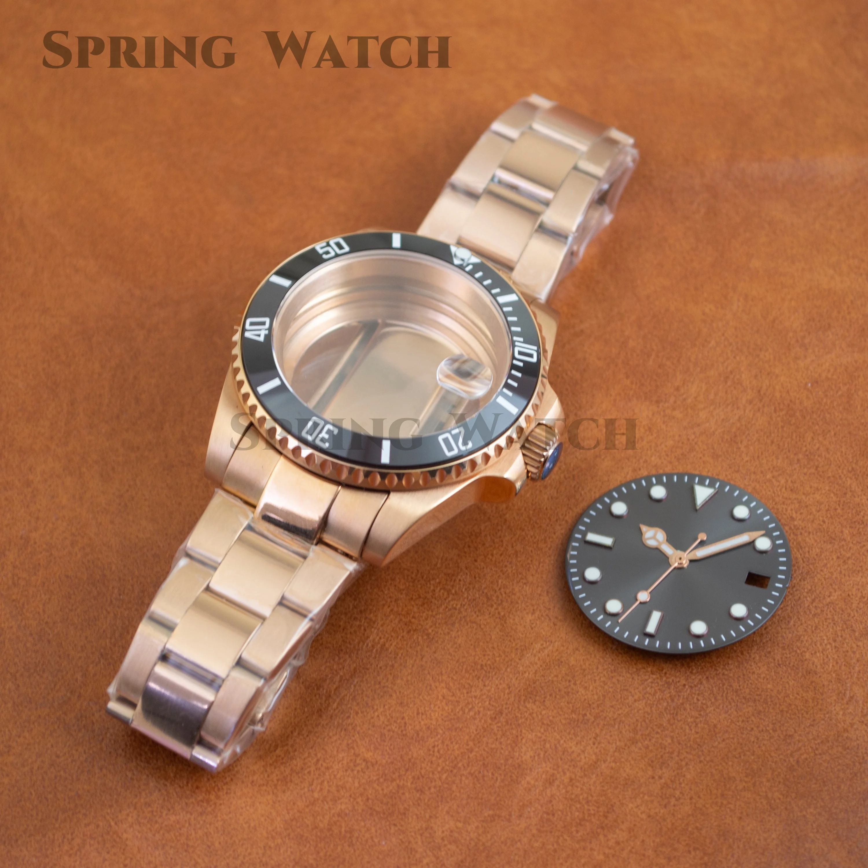40mm Watch Case Oyster Strap Dial Hands SUB GMT Rose Watch Case 316L Stainless Steel Rose Case For NH34 NH35 NH36 Movement
40mm Watch Case Oyster Strap Dial Hands SUB GMT Rose Watch Case 316L Stainless Steel Rose Case For NH34 NH35 NH36 Movement