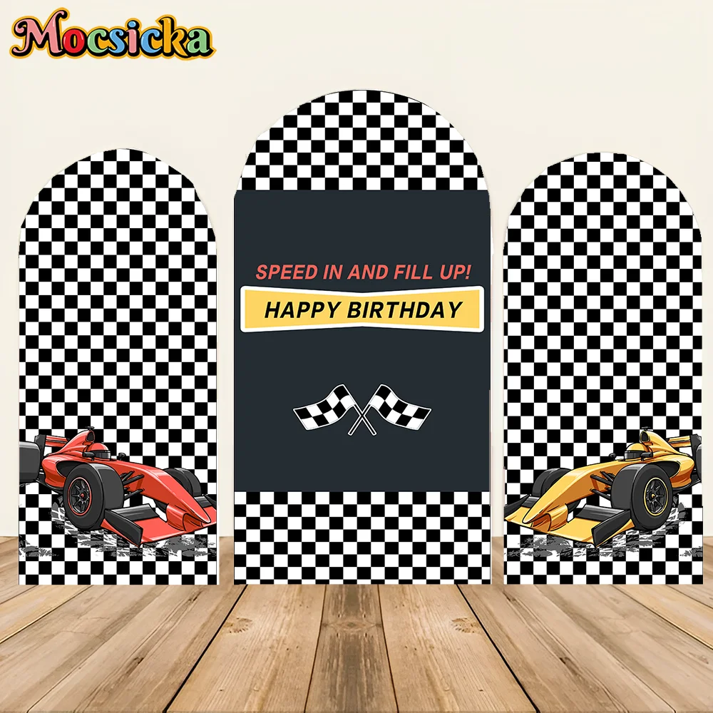 Mocsicka Racing Arch Backdrop Cover Black White Checker Texture Grid Background Fabric Customize Name Boy Birthday Party Decor
Mocsicka Racing Arch Backdrop Cover Black White Checker Texture Grid Background Fabric Customize Name Boy Birthday Party Decor