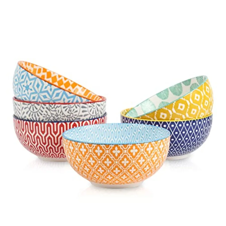 Ceramic Cereal Bowls Set of 6 24 Oz Deep Soup Bowls for Kitchen Dessert Bowls for Salad Pasta Oatmeal Ramen Microwave Dishwashe
Ceramic Cereal Bowls Set of 6 24 Oz Deep Soup Bowls for Kitchen Dessert Bowls for Salad Pasta Oatmeal Ramen Microwave Dishwashe