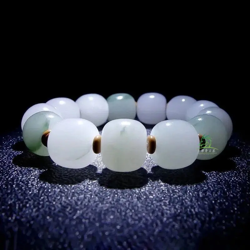 Natural Myanmar Jadeite Ice Floating Jade Bracelet Men Women Fine Jewelry Genuine Grade A Burma Jade Barrel Bead Bracelet Bangle
Natural Myanmar Jadeite Ice Floating Jade Bracelet Men Women Fine Jewelry Genuine Grade A Burma Jade Barrel Bead Bracelet Bangle