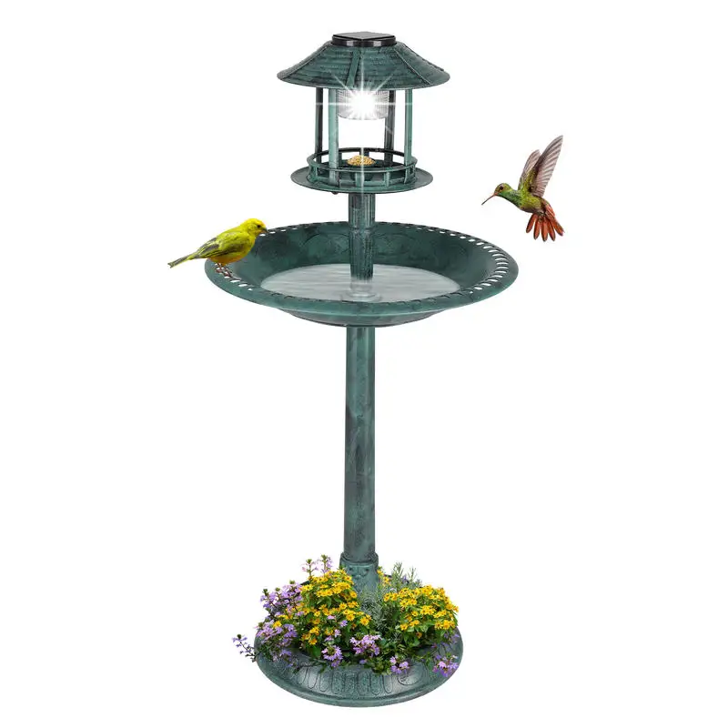 Dark Green Bird Bath Tub with Solar Light, 51*51*106cm, Round Plastic
Dark Green Bird Bath Tub with Solar Light, 51*51*106cm, Round Plastic