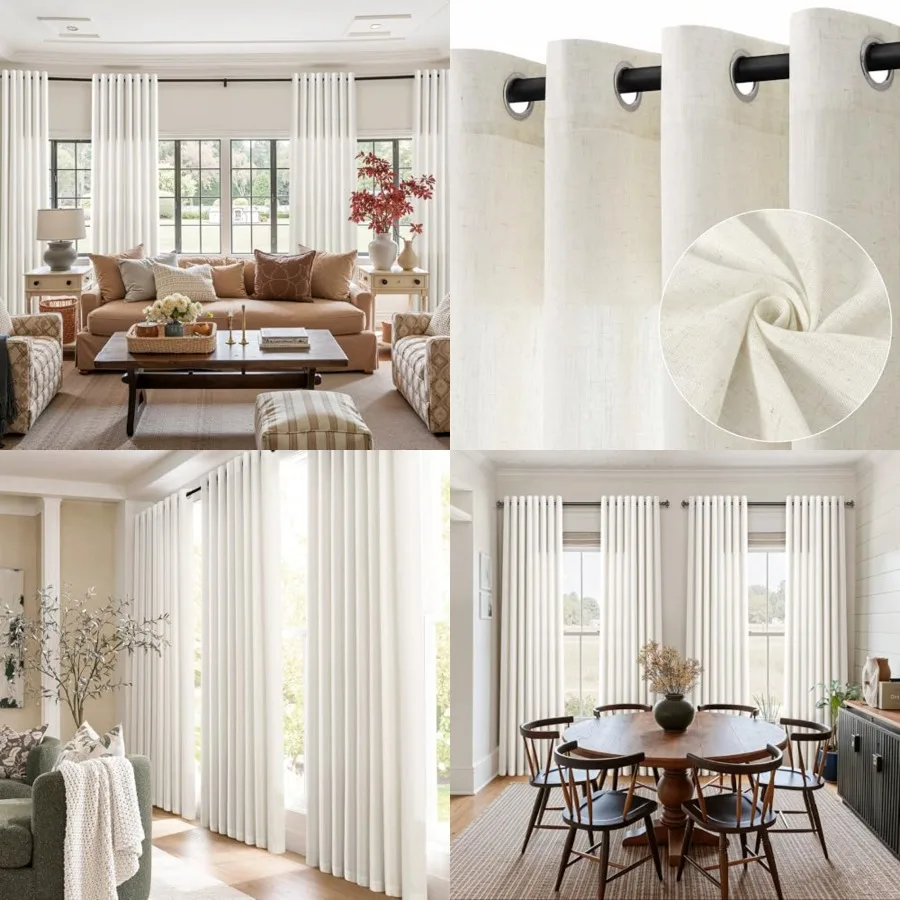 Cream Curtains 98 Inch Length 2 Panels for Living Room Bedroom, Light Filtering Sheer Curtains 98 Inch, Modern Farmhouse Gromme
Cream Curtains 98 Inch Length 2 Panels for Living Room Bedroom, Light Filtering Sheer Curtains 98 Inch, Modern Farmhouse Gromme