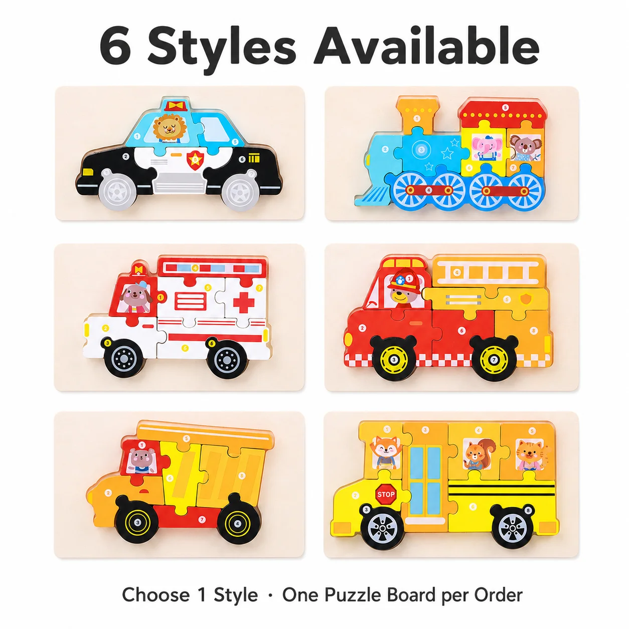 Montessori Wooden Vehicle Puzzle Toy, Multiple Car Styles Available, Toddler Shape Matching Jigsaw Educational Gift
Montessori Wooden Vehicle Puzzle Toy, Multiple Car Styles Available, Toddler Shape Matching Jigsaw Educational Gift