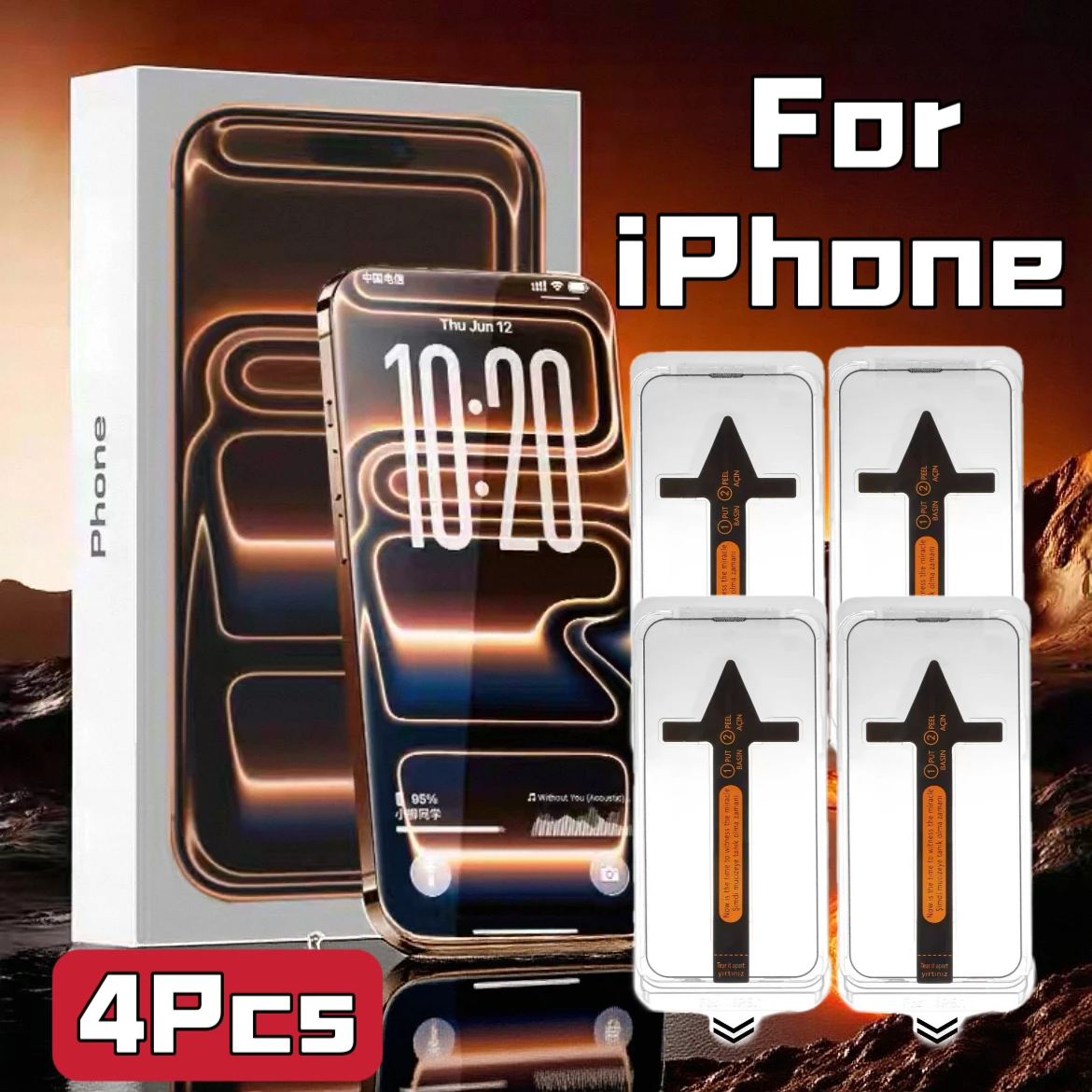HD screen protector for iPhone series, 9H hardness, bubble & dust free, easy to install, 4-pack
HD screen protector for iPhone series, 9H hardness, bubble & dust free, easy to install, 4-pack