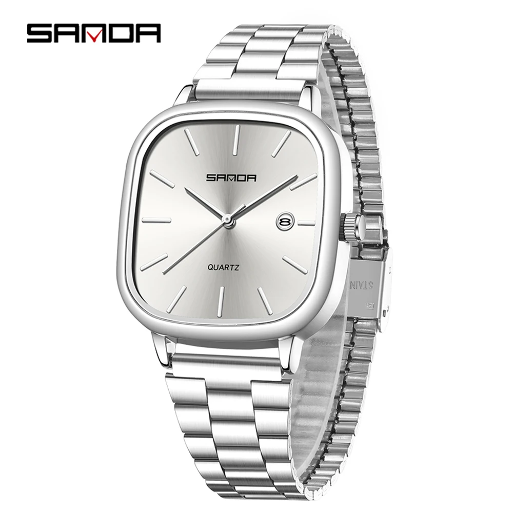 Sanda Steel Couple , Fashion Square Dial Quartz With Date Calendar, Waterproof Minimalist Stick Index Dress Watch For Men Women
Sanda Steel Couple , Fashion Square Dial Quartz With Date Calendar, Waterproof Minimalist Stick Index Dress Watch For Men Women