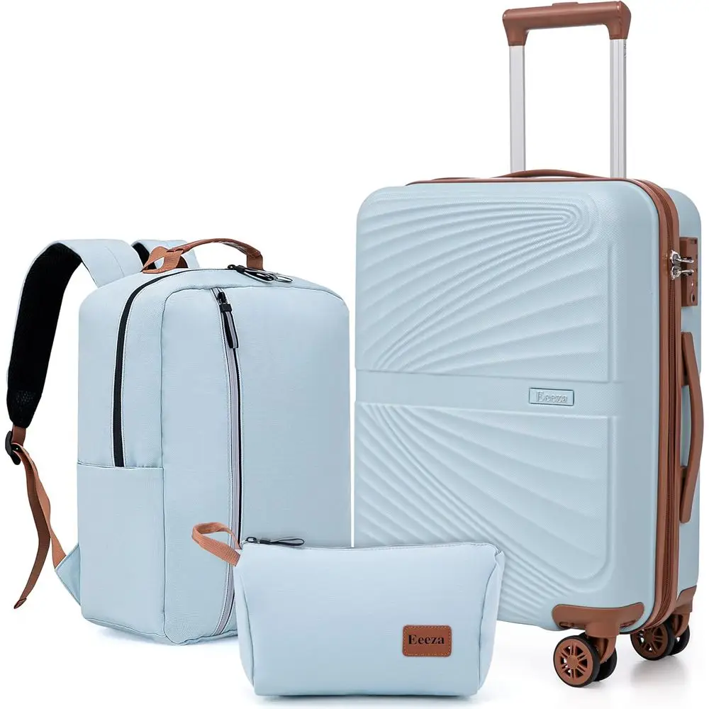 3-Piece Airline Approved Luggage Set: 22x14x9 Spinner Suitcases with ABS Hard Shell and TSA Lock
3-Piece Airline Approved Luggage Set: 22x14x9 Spinner Suitcases with ABS Hard Shell and TSA Lock