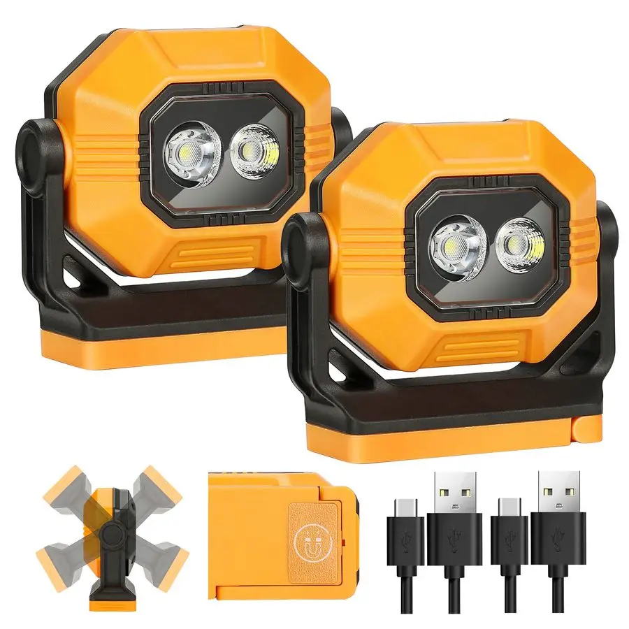 Rechargeable Work Light, 2Pack 1500LM Portable COB Magnetic Lights with 3 Modes amp 360Rotatable, IPX4 Waterproof Worklight for
Rechargeable Work Light, 2Pack 1500LM Portable COB Magnetic Lights with 3 Modes amp 360Rotatable, IPX4 Waterproof Worklight for
