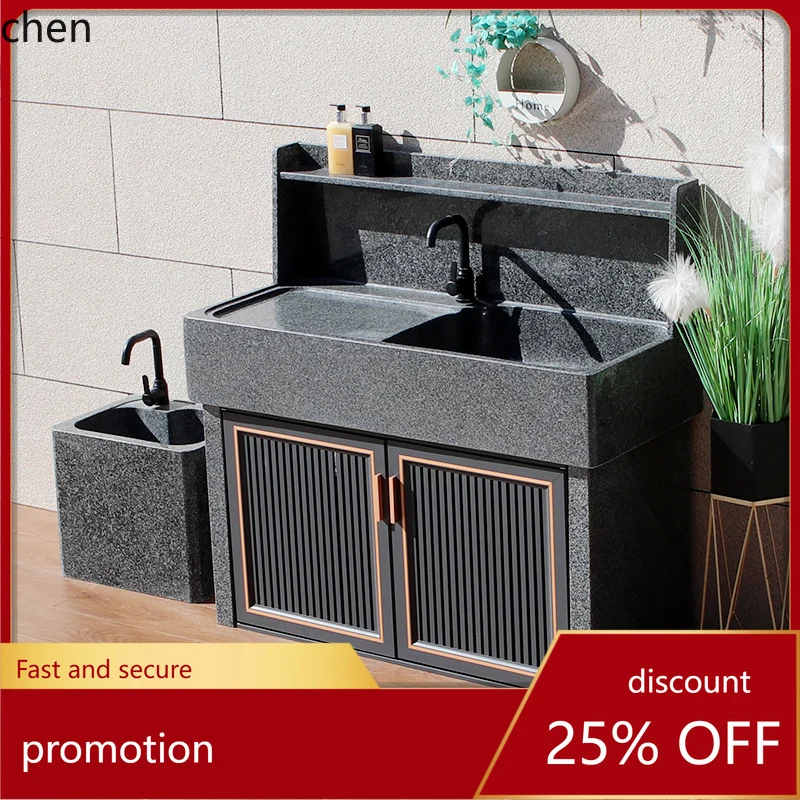 HXL Outdoor Stone Laundry Sink Balcony Sink with Washboard Marble Courtyard 
HXL Outdoor Stone Laundry Sink Balcony Sink with Washboard Marble Courtyard