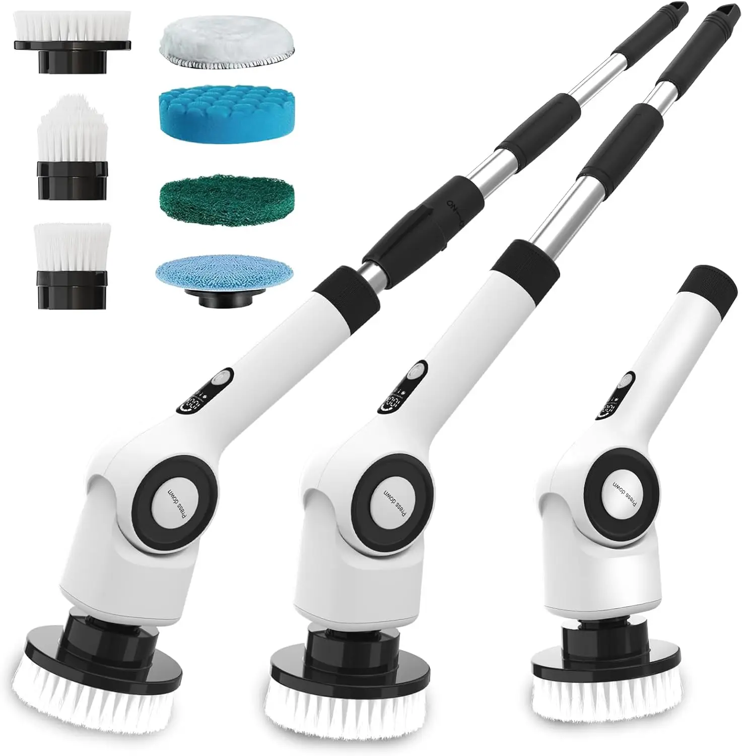 Electric Spin Scrubber,CordlCleaning Brush with 8 Replaceable Brush Heads,360°Power Scrubber for Tub
Electric Spin Scrubber,CordlCleaning Brush with 8 Replaceable Brush Heads,360°Power Scrubber for Tub