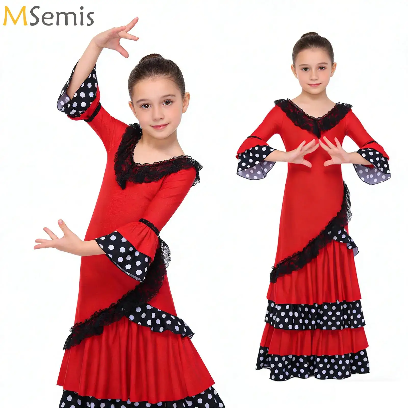 Traditional Spanish Dance Dress For Teens Girls Festival Tiered Dot Dress Lace Trim Classic Flamengo Gypsy Style Children Skirt
Traditional Spanish Dance Dress For Teens Girls Festival Tiered Dot Dress Lace Trim Classic Flamengo Gypsy Style Children Skirt