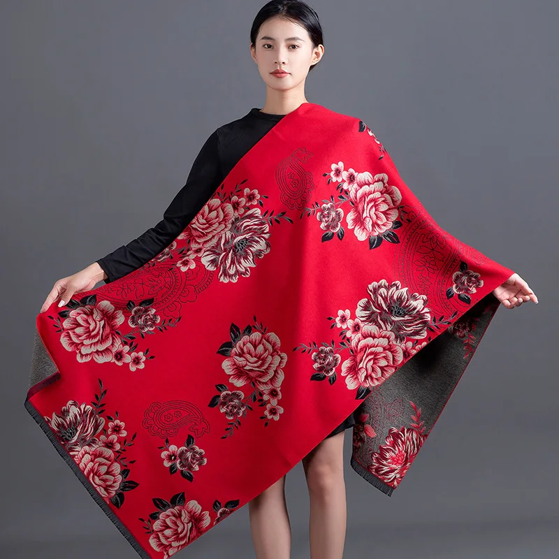 Double-side Thick Winter Warm Cashmere Pashmina Shawl Women Scarf Floral Print Foulard Stoles Poncho Echarpe Travel Blanket
Double-side Thick Winter Warm Cashmere Pashmina Shawl Women Scarf Floral Print Foulard Stoles Poncho Echarpe Travel Blanket