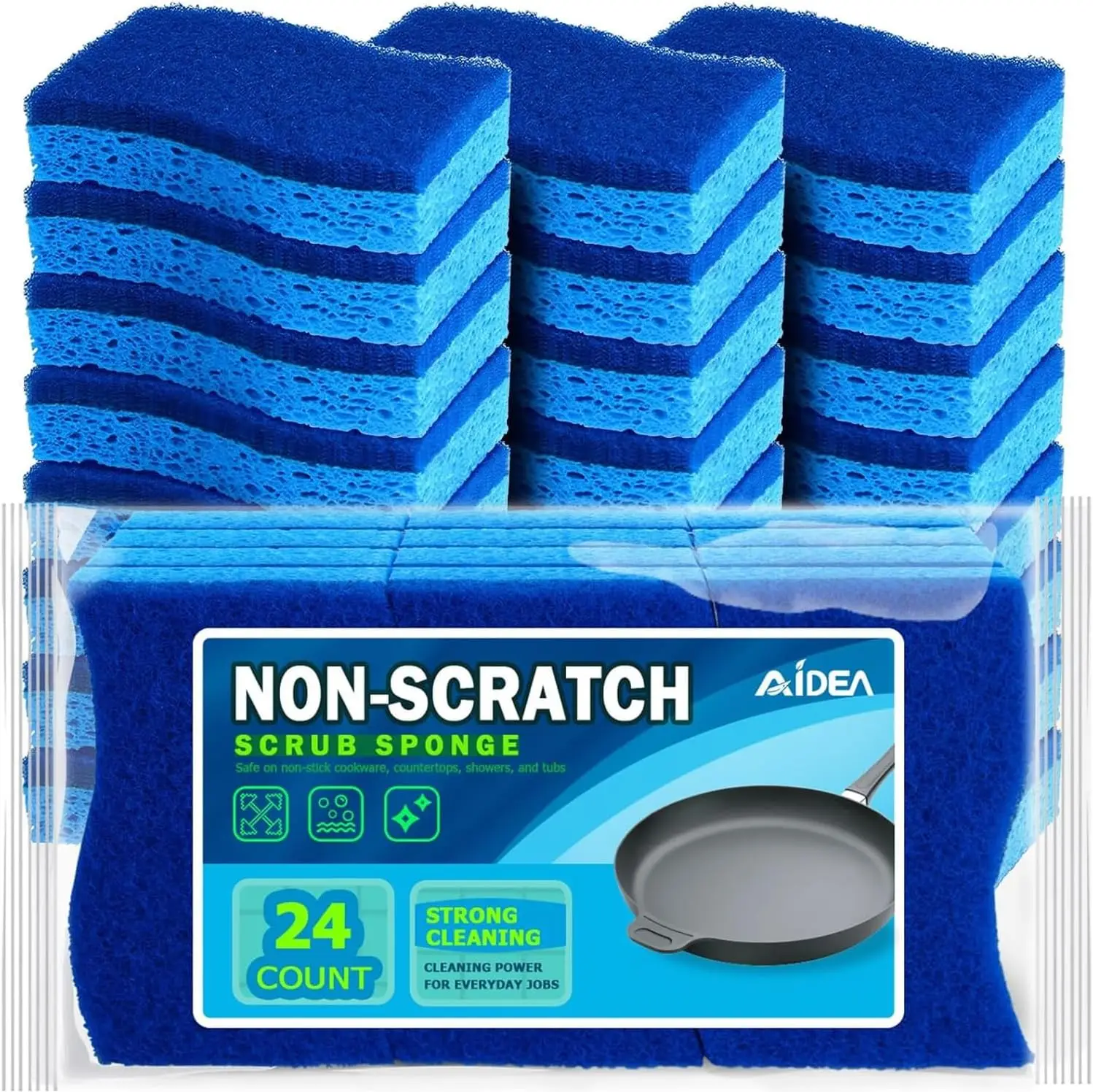 Non Scratch Scrub Sponge, 24 Pack, Kitchen Cleaning Sponges for Dishes, Fast Clean Without Scratching, Removes Stuck-on Grime
Non Scratch Scrub Sponge, 24 Pack, Kitchen Cleaning Sponges for Dishes, Fast Clean Without Scratching, Removes Stuck-on Grime