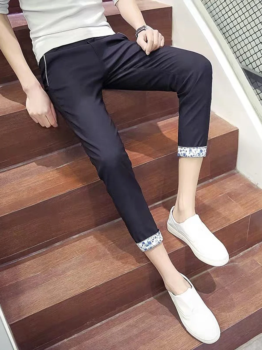 Ice Silk Slim Fit Men's Casual Pants Spring Summer Thin Nine Points M Leisure Trousers Low Waist Polyester Fiber Pure Color
Ice Silk Slim Fit Men's Casual Pants Spring Summer Thin Nine Points M Leisure Trousers Low Waist Polyester Fiber Pure Color
