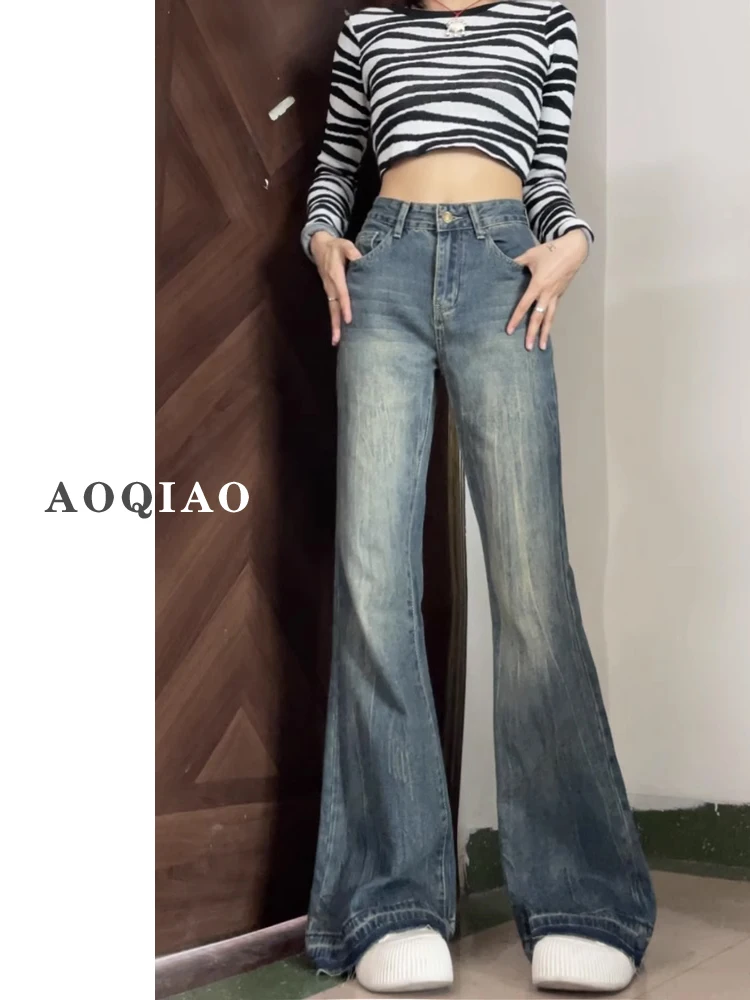 Джинсы-колокольчики с высокой талией, женские свободные длинные брюки в американском стиле ретро, осенний дизайн, чувственный эффект похудения
Джинсы-колокольчики с высокой талией, женские свободные длинные брюки в американском стиле ретро, осенний дизайн, чувственный эффект похудения