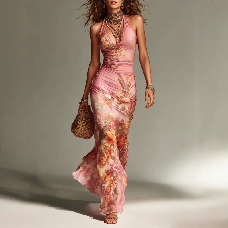 Summer Bohemian Fashion Printed Sleeveless Dress Woman's Sexy Backless Slim Fit Hip Hugging Dresses Lady Beach Vacation Vestidos
Summer Bohemian Fashion Printed Sleeveless Dress Woman's Sexy Backless Slim Fit Hip Hugging Dresses Lady Beach Vacation Vestidos