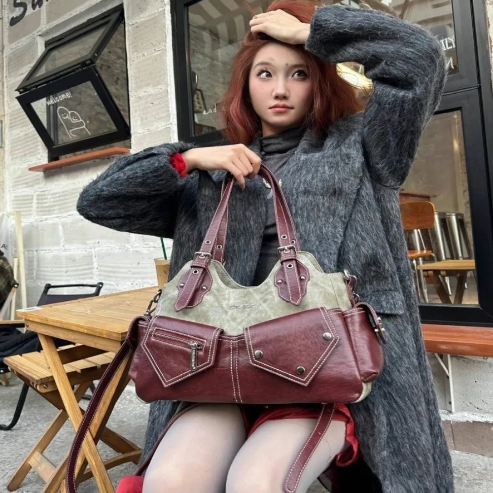 PU Women's Shoulder Bag with Denim Patchwork Crossed Color Crossbody Bag Large Capacity Casual Design Armpit Handbag 
PU Women's Shoulder Bag with Denim Patchwork Crossed Color Crossbody Bag Large Capacity Casual Design Armpit Handbag