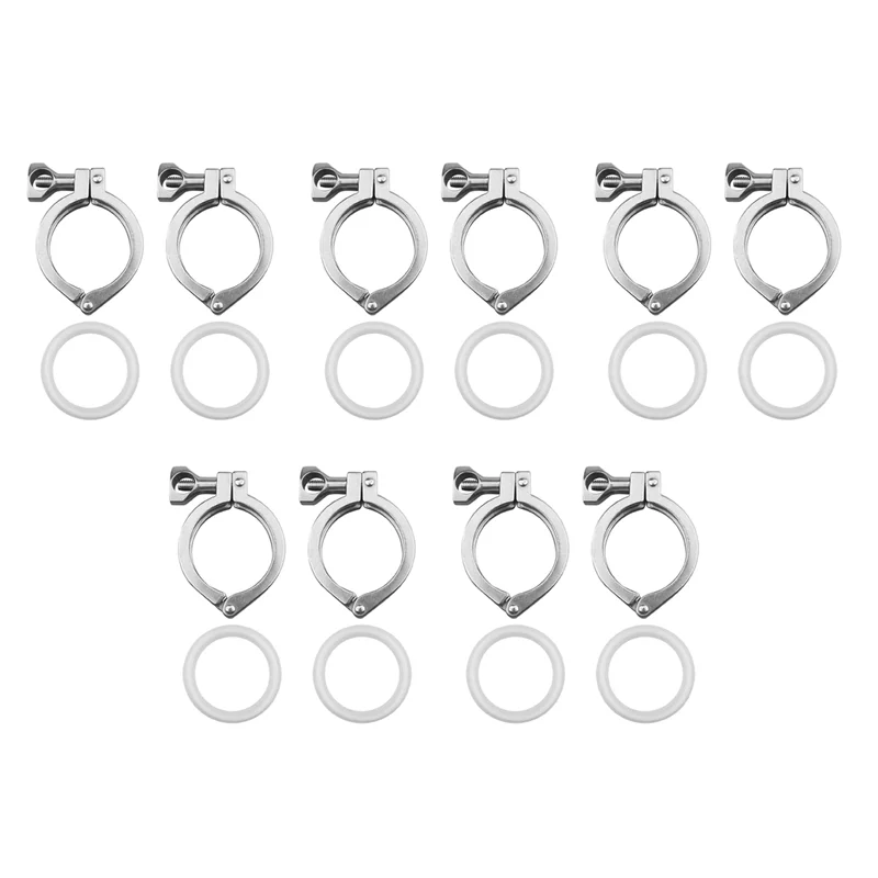 Premium-10Pcs Tri-Clamp Steel Single Pin Heavy Duty Tri Clamp With Wing Nut For Ferrule TC With 10 Pc Silicone Gasket
Premium-10Pcs Tri-Clamp Steel Single Pin Heavy Duty Tri Clamp With Wing Nut For Ferrule TC With 10 Pc Silicone Gasket