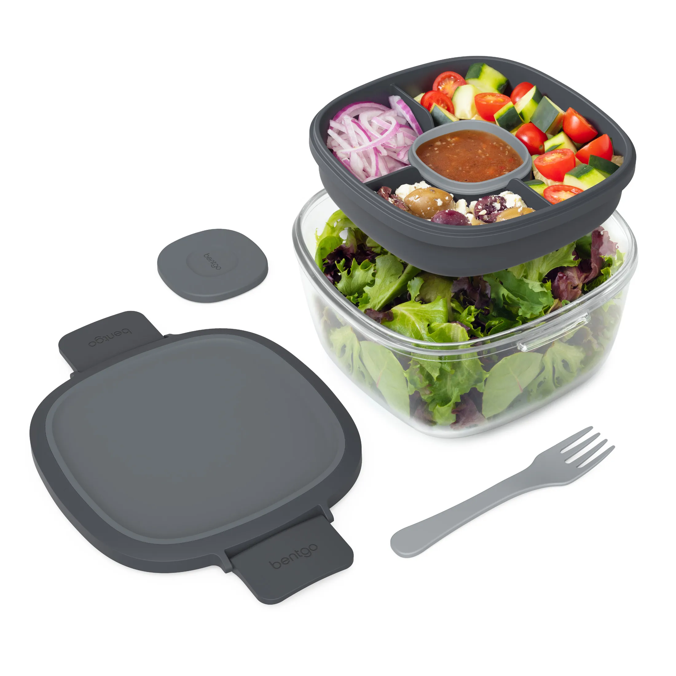 All-in-One Glass Salad Container 5-Compartment Dark Gray 61 oz or 7.6Cups. (BGLASSAL-DG), Designed to Help with Packed Lunches a
All-in-One Glass Salad Container 5-Compartment Dark Gray 61 oz or 7.6Cups. (BGLASSAL-DG), Designed to Help with Packed Lunches a