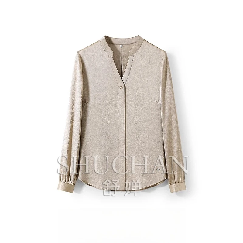 Новинка 2025, весна 6А, жемчужный атлас, роскошная брендовая шелковая рубашка Haute Couture с v-образным вырезом и длинными рукавами для женщин
Новинка 2025, весна 6А, жемчужный атлас, роскошная брендовая шелковая рубашка Haute Couture с v-образным вырезом и длинными рукавами для женщин