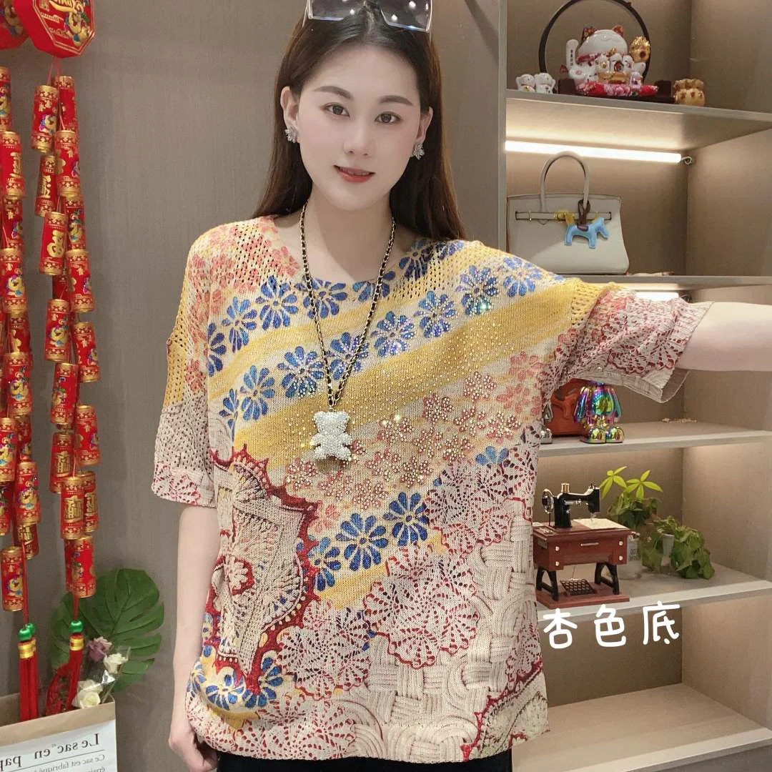 Ethnic Style Sweet and Spicy Commuting Sequined Printed Loose Round Neck Short Sleeve Top
Ethnic Style Sweet and Spicy Commuting Sequined Printed Loose Round Neck Short Sleeve Top