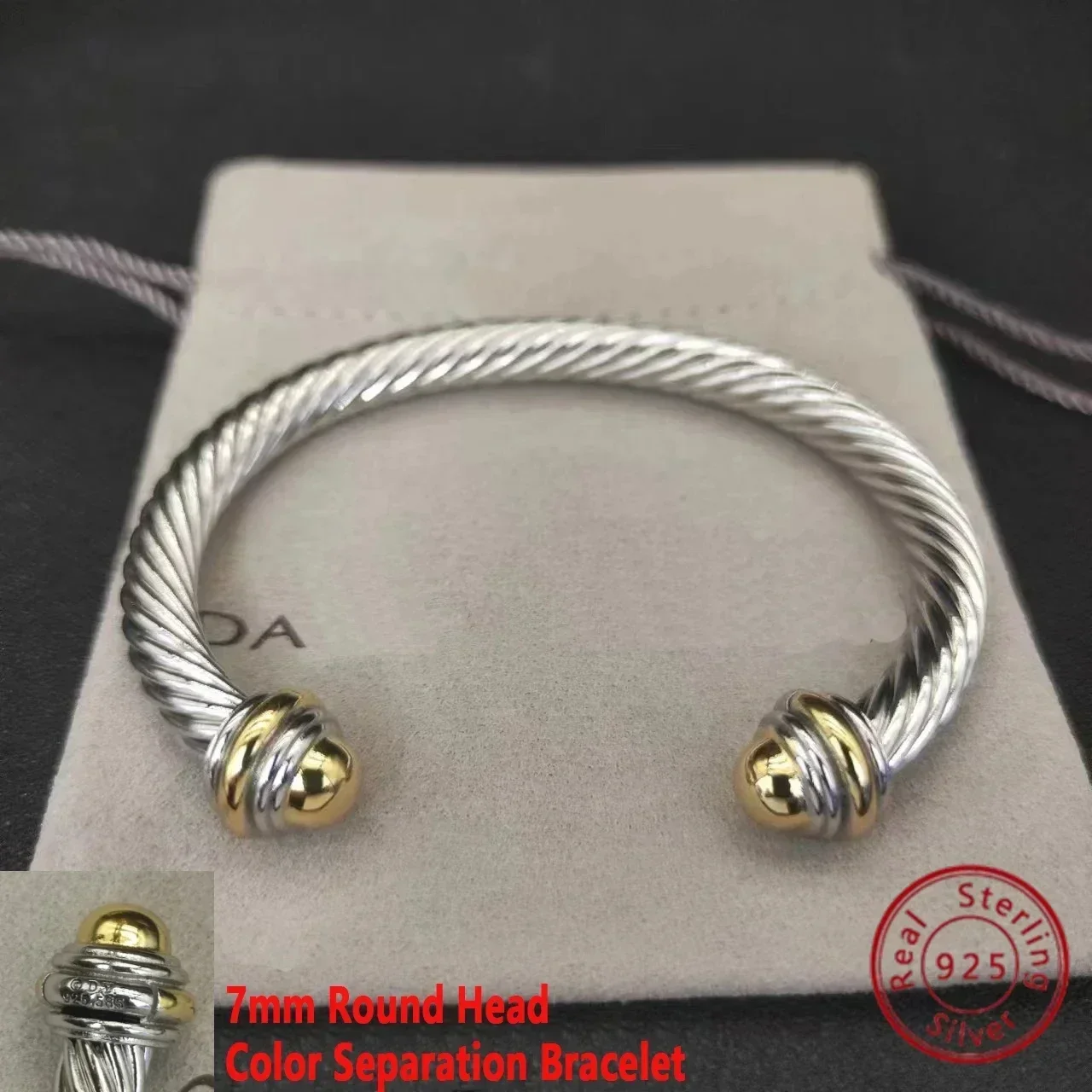Classic DY Twisted Silk Bracelet 925 Silver Streamlined 7mm Diamond Men's Popular Jewelry Bracelet Free Shipping
Classic DY Twisted Silk Bracelet 925 Silver Streamlined 7mm Diamond Men's Popular Jewelry Bracelet Free Shipping