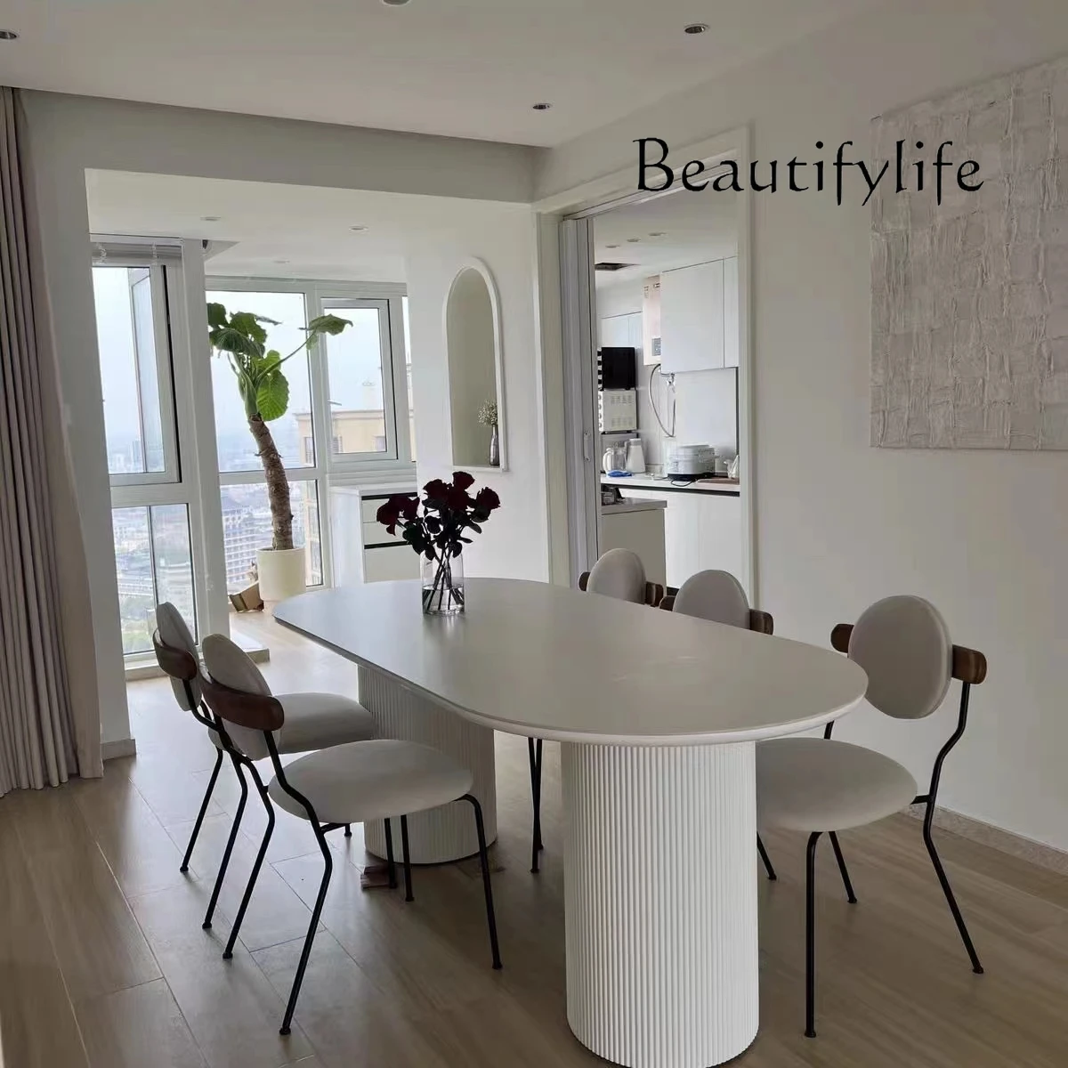 Nordic log dining table oval solid wood light luxury rock slab dining table household simple rectangular negotiation table
Nordic log dining table oval solid wood light luxury rock slab dining table household simple rectangular negotiation table