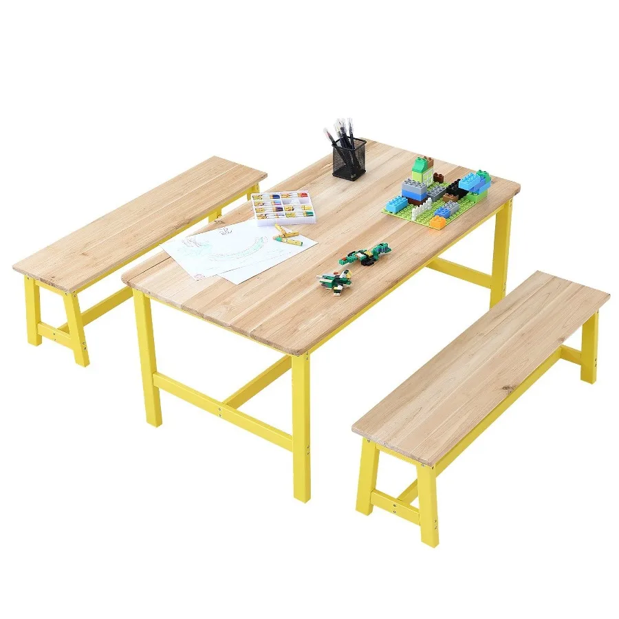 Table and Bench Set Toddler Table and Chair Set of 3 Wood Activity Table for Art Craft Reading Learning
Table and Bench Set Toddler Table and Chair Set of 3 Wood Activity Table for Art Craft Reading Learning
