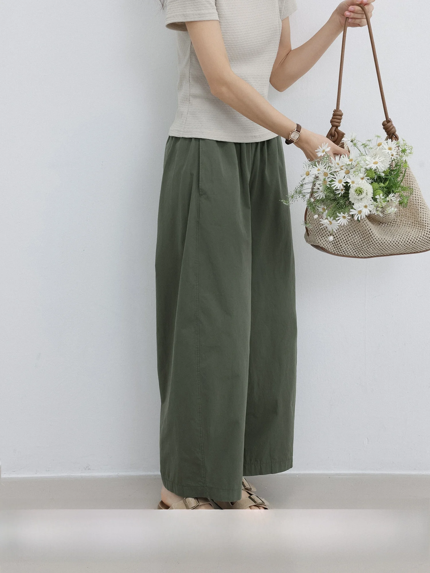 Eternal Summer High Waist Straight Leg Cotton Casual Pants Women's Thin Summer Green White Color Block Breathable Comfortable
Eternal Summer High Waist Straight Leg Cotton Casual Pants Women's Thin Summer Green White Color Block Breathable Comfortable