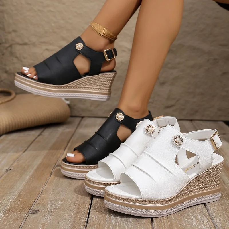 Women Shoes 2025 New Women's Wedges Sandals Fashion Casual Platform Sandal Open Toe High-heeled Sandals Summer Beach Roman Shoes
Women Shoes 2025 New Women's Wedges Sandals Fashion Casual Platform Sandal Open Toe High-heeled Sandals Summer Beach Roman Shoes