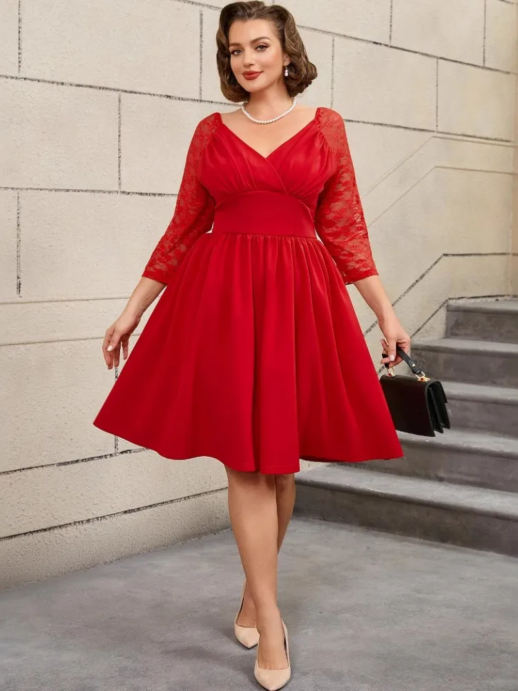L-3XL Plus Size Clothes Lace Dresses Women Robes Summer Autumn Long Sleeve Street Style Casual 3XL Big Size Oversized Midi Dress
L-3XL Plus Size Clothes Lace Dresses Women Robes Summer Autumn Long Sleeve Street Style Casual 3XL Big Size Oversized Midi Dress