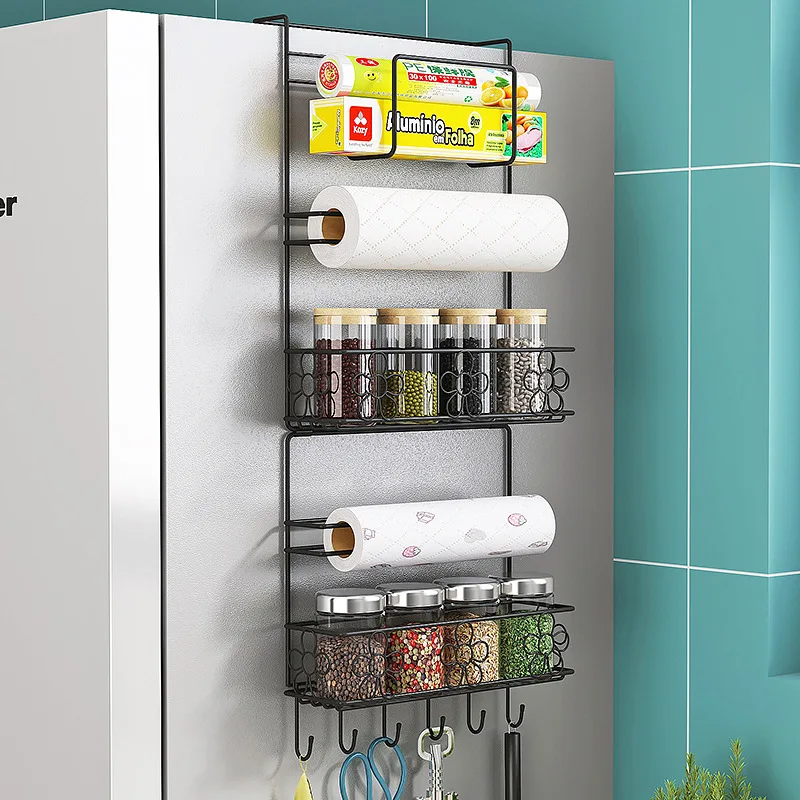 Multi-functional Storage Rack for Kitchen Supplies, Wall-mounted Hanging Rack for Fridge Side Shelf with Seasoning Organizer
Multi-functional Storage Rack for Kitchen Supplies, Wall-mounted Hanging Rack for Fridge Side Shelf with Seasoning Organizer