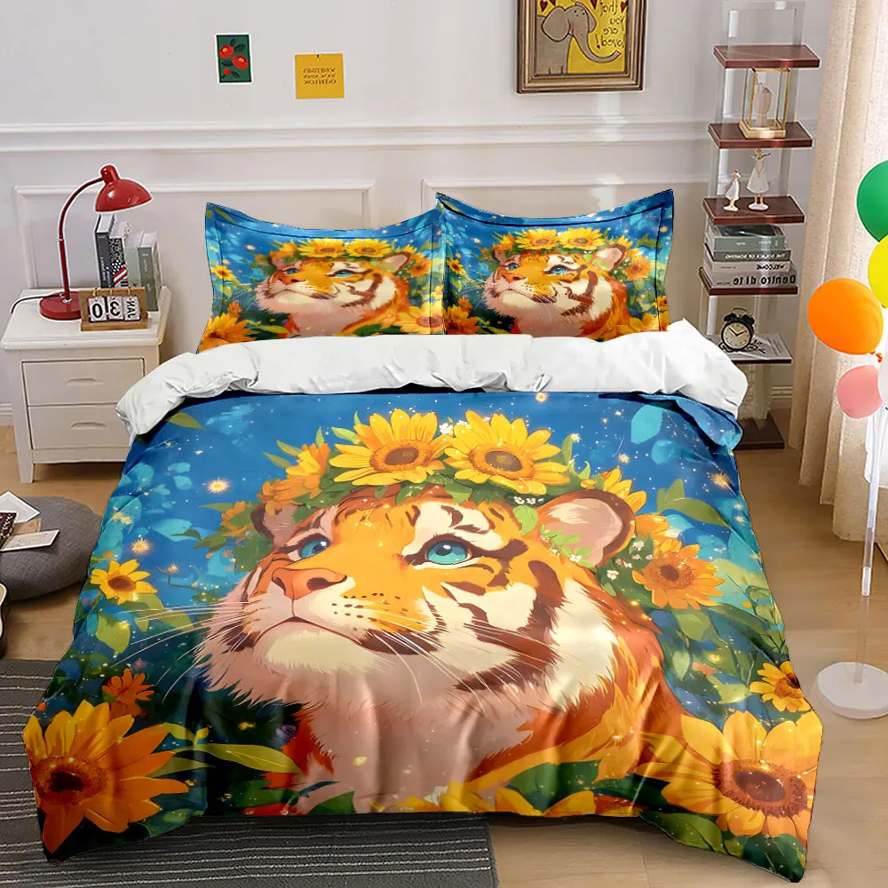 Sunflower Wreath Tiger Ink Painting Art Bedding Set 1 Duvet Cover 2 Pillowcases for Adult and Children Luxury Gift Full Size
Sunflower Wreath Tiger Ink Painting Art Bedding Set 1 Duvet Cover 2 Pillowcases for Adult and Children Luxury Gift Full Size